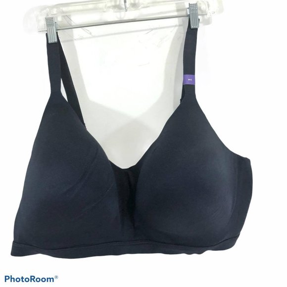 Full Coverage Smooth Underwire Black Bra 54C NWT - Picture 1 of 9